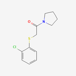 molecular formula C12H14ClNOS B7465010 2-(2-Chlorophenyl)sulfanyl-1-pyrrolidin-1-ylethanone 