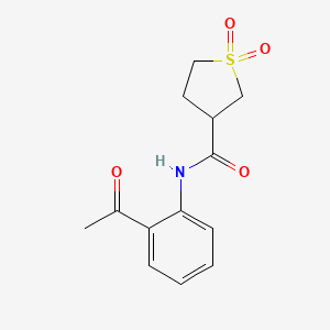 molecular formula C13H15NO4S B7465011 N-(2-acetylphenyl)-1,1-dioxothiolane-3-carboxamide 
