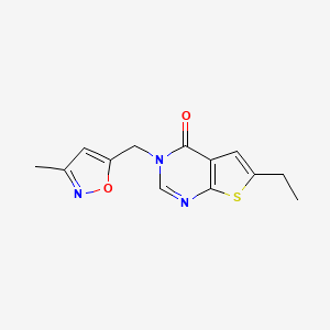 molecular formula C13H13N3O2S B7465012 6-Ethyl-3-[(3-methyl-1,2-oxazol-5-yl)methyl]thieno[2,3-d]pyrimidin-4-one 