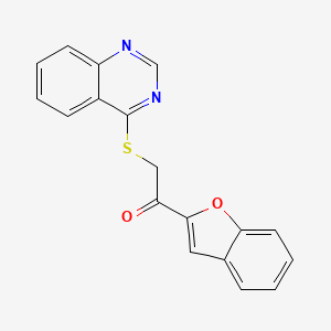 molecular formula C18H12N2O2S B7465055 1-(Benzofuran-2-yl)-2-(quinazolin-4-ylthio)ethan-1-one 