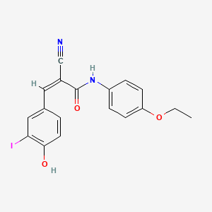 molecular formula C18H15IN2O3 B7465059 (Z)-2-cyano-N-(4-ethoxyphenyl)-3-(4-hydroxy-3-iodophenyl)prop-2-enamide 