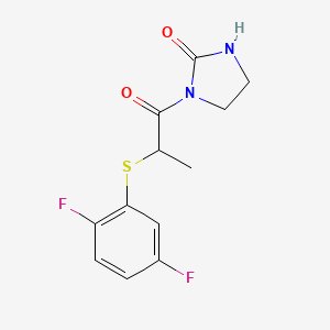 molecular formula C12H12F2N2O2S B7465066 1-[2-(2,5-Difluorophenyl)sulfanylpropanoyl]imidazolidin-2-one 