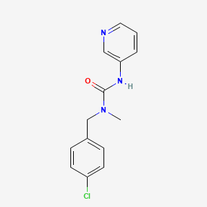 molecular formula C14H14ClN3O B7465075 1-[(4-Chlorophenyl)methyl]-1-methyl-3-pyridin-3-ylurea 