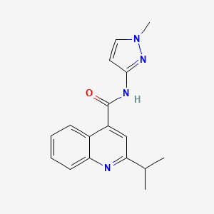 molecular formula C17H18N4O B7465082 N-(1-methylpyrazol-3-yl)-2-propan-2-ylquinoline-4-carboxamide 