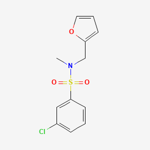 molecular formula C12H12ClNO3S B7465125 3-chloro-N-(furan-2-ylmethyl)-N-methylbenzenesulfonamide 
