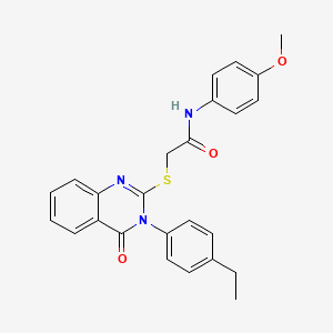 molecular formula C25H23N3O3S B7465170 2-[3-(4-ethylphenyl)-4-oxoquinazolin-2-yl]sulfanyl-N-(4-methoxyphenyl)acetamide 