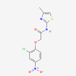 molecular formula C12H10ClN3O4S B7465249 2-(2-chloro-4-nitrophenoxy)-N-(4-methyl-1,3-thiazol-2-yl)acetamide 