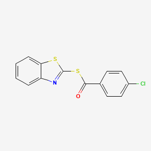 molecular formula C14H8ClNOS2 B7465259 Benzothiazole-2-thiol 4-chlorobenzoate 