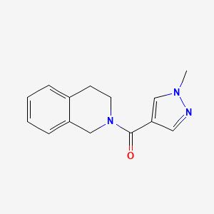 molecular formula C14H15N3O B7465276 3,4-dihydro-1H-isoquinolin-2-yl-(1-methylpyrazol-4-yl)methanone 