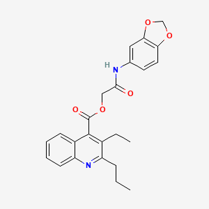 [2-(1,3-Benzodioxol-5-ylamino)-2-oxoethyl] 3-ethyl-2-propylquinoline-4-carboxylate