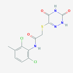molecular formula C12H10Cl2N4O3S B7465306 N-(2,6-dichloro-3-methylphenyl)-2-[(3,5-dioxo-2H-1,2,4-triazin-6-yl)sulfanyl]acetamide 