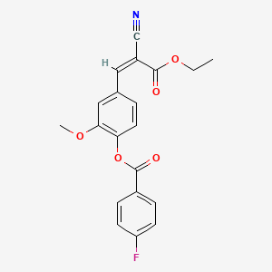 [4-[(Z)-2-cyano-3-ethoxy-3-oxoprop-1-enyl]-2-methoxyphenyl] 4-fluorobenzoate