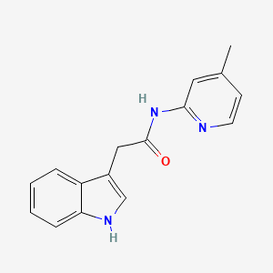 molecular formula C16H15N3O B7465327 2-(1H-indol-3-yl)-N-(4-methylpyridin-2-yl)acetamide 