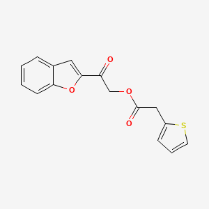 molecular formula C16H12O4S B7465330 [2-(1-Benzofuran-2-yl)-2-oxoethyl] 2-thiophen-2-ylacetate 
