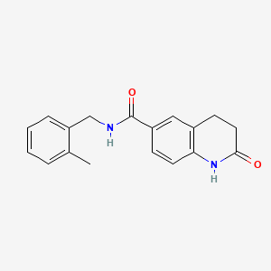 molecular formula C18H18N2O2 B7465345 N-[(2-methylphenyl)methyl]-2-oxo-3,4-dihydro-1H-quinoline-6-carboxamide 