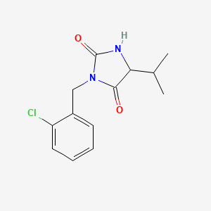 molecular formula C13H15ClN2O2 B7465367 3-[(2-Chlorophenyl)methyl]-5-propan-2-ylimidazolidine-2,4-dione 