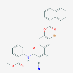 molecular formula C29H19BrN2O5 B7465375 [2-bromo-4-[(Z)-2-cyano-3-(2-methoxycarbonylanilino)-3-oxoprop-1-enyl]phenyl] naphthalene-1-carboxylate 