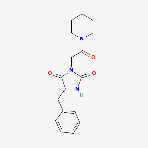 molecular formula C17H21N3O3 B7465382 5-Benzyl-3-(2-oxo-2-piperidin-1-ylethyl)imidazolidine-2,4-dione 