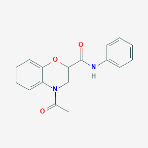 molecular formula C17H16N2O3 B7465413 4-acetyl-N-phenyl-2,3-dihydro-1,4-benzoxazine-2-carboxamide 