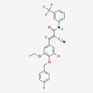 molecular formula C26H19BrF4N2O3 B7465454 (E)-3-[3-bromo-5-ethoxy-4-[(4-fluorophenyl)methoxy]phenyl]-2-cyano-N-[3-(trifluoromethyl)phenyl]prop-2-enamide 