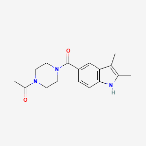 molecular formula C17H21N3O2 B7465513 1-[4-(2,3-dimethyl-1H-indole-5-carbonyl)piperazin-1-yl]ethanone 