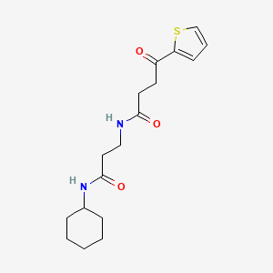 molecular formula C17H24N2O3S B7465518 N-[3-(cyclohexylamino)-3-oxopropyl]-4-oxo-4-thiophen-2-ylbutanamide 