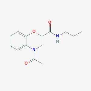 molecular formula C14H18N2O3 B7465542 4-acetyl-N-propyl-2,3-dihydro-1,4-benzoxazine-2-carboxamide 