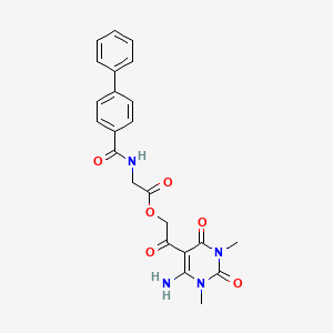 molecular formula C23H22N4O6 B7465571 [2-(4-Amino-1,3-dimethyl-2,6-dioxopyrimidin-5-yl)-2-oxoethyl] 2-[(4-phenylbenzoyl)amino]acetate 