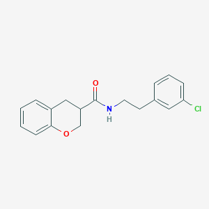 molecular formula C18H18ClNO2 B7465579 N-[2-(3-chlorophenyl)ethyl]-3,4-dihydro-2H-chromene-3-carboxamide 