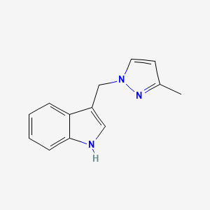 molecular formula C13H13N3 B7465587 3-[(3-methyl-1H-pyrazol-1-yl)methyl]-1H-indole 