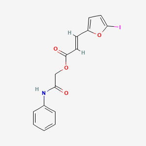 molecular formula C15H12INO4 B7465597 (2-anilino-2-oxoethyl) (E)-3-(5-iodofuran-2-yl)prop-2-enoate 