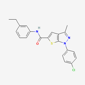 molecular formula C21H18ClN3OS B7465623 1-(4-chlorophenyl)-N-(3-ethylphenyl)-3-methyl-1H-thieno[2,3-c]pyrazole-5-carboxamide 