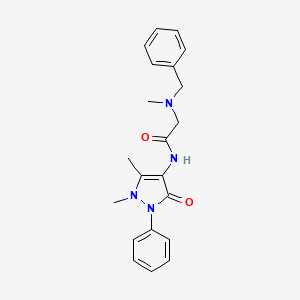 molecular formula C21H24N4O2 B7465639 2-[benzyl(methyl)amino]-N-(1,5-dimethyl-3-oxo-2-phenylpyrazol-4-yl)acetamide 