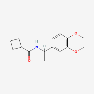 molecular formula C15H19NO3 B7465694 N-[1-(2,3-dihydro-1,4-benzodioxin-6-yl)ethyl]cyclobutanecarboxamide 