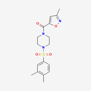 molecular formula C17H21N3O4S B7465709 [4-(3,4-Dimethylphenyl)sulfonylpiperazin-1-yl]-(3-methyl-1,2-oxazol-5-yl)methanone 