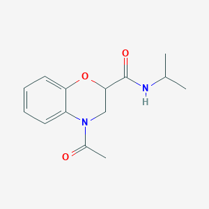 molecular formula C14H18N2O3 B7465743 4-acetyl-N-propan-2-yl-2,3-dihydro-1,4-benzoxazine-2-carboxamide 