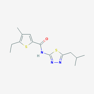molecular formula C14H19N3OS2 B7465748 5-ethyl-4-methyl-N-[5-(2-methylpropyl)-1,3,4-thiadiazol-2-yl]thiophene-2-carboxamide 