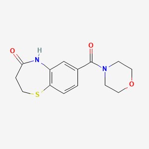 molecular formula C14H16N2O3S B7465756 7-(morpholine-4-carbonyl)-3,5-dihydro-2H-1,5-benzothiazepin-4-one 
