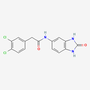 molecular formula C15H11Cl2N3O2 B7465768 2-(3,4-dichlorophenyl)-N-(2-oxo-1,3-dihydrobenzimidazol-5-yl)acetamide 