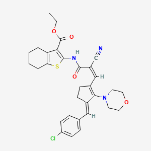 molecular formula C31H32ClN3O4S B7465773 ethyl 2-[[(Z)-3-[(3E)-3-[(4-chlorophenyl)methylidene]-2-morpholin-4-ylcyclopenten-1-yl]-2-cyanoprop-2-enoyl]amino]-4,5,6,7-tetrahydro-1-benzothiophene-3-carboxylate 