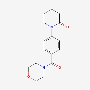molecular formula C16H20N2O3 B7465777 1-[4-(Morpholine-4-carbonyl)phenyl]piperidin-2-one 