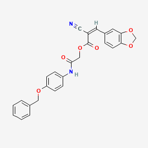 molecular formula C26H20N2O6 B7465800 [2-oxo-2-(4-phenylmethoxyanilino)ethyl] (Z)-3-(1,3-benzodioxol-5-yl)-2-cyanoprop-2-enoate 