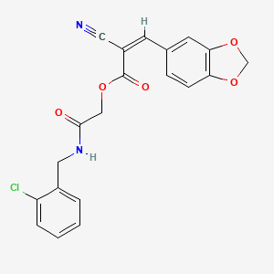 molecular formula C20H15ClN2O5 B7465813 [2-[(2-chlorophenyl)methylamino]-2-oxoethyl] (Z)-3-(1,3-benzodioxol-5-yl)-2-cyanoprop-2-enoate 