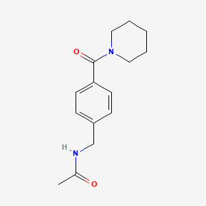molecular formula C15H20N2O2 B7465820 N-[[4-(piperidine-1-carbonyl)phenyl]methyl]acetamide 
