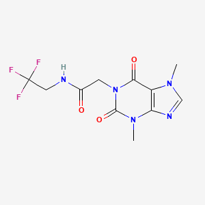 molecular formula C11H12F3N5O3 B7465824 2-(3,7-dimethyl-2,6-dioxopurin-1-yl)-N-(2,2,2-trifluoroethyl)acetamide 