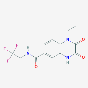 molecular formula C13H12F3N3O3 B7465860 1-ethyl-2,3-dioxo-N-(2,2,2-trifluoroethyl)-4H-quinoxaline-6-carboxamide 