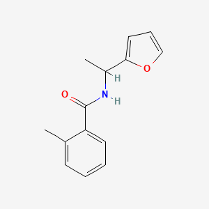 molecular formula C14H15NO2 B7465861 N-[1-(furan-2-yl)ethyl]-2-methylbenzamide 