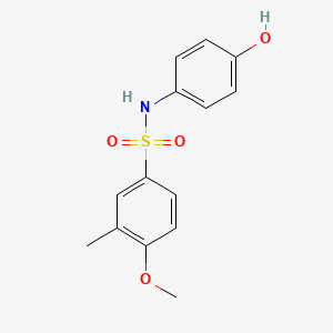 molecular formula C14H15NO4S B7465866 N-(4-hydroxyphenyl)-4-methoxy-3-methylbenzenesulfonamide 