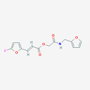 molecular formula C14H12INO5 B7465885 [2-(furan-2-ylmethylamino)-2-oxoethyl] (E)-3-(5-iodofuran-2-yl)prop-2-enoate 