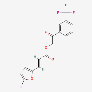 molecular formula C16H10F3IO4 B7465887 [2-oxo-2-[3-(trifluoromethyl)phenyl]ethyl] (E)-3-(5-iodofuran-2-yl)prop-2-enoate 